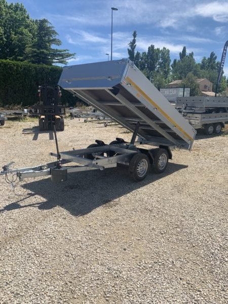 Remorque benne hydraulique Eduard Saris 310×160 cm – PTAC 750 kg, double essieu