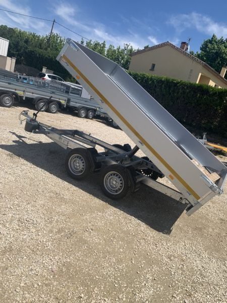 Remorque benne hydraulique Eduard Saris 310×160 cm – PTAC 750 kg, double essieu