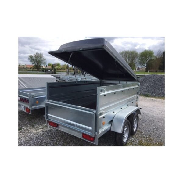 Remorque florence 233x132x39 + capot abs + double ridelles , livré neuve avec garantie 2ans