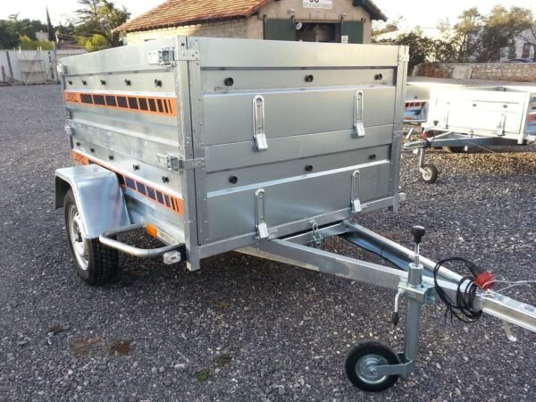 Remorque Boro BO717 170×122 cm – PTAC 750 kg, caisse basculante, ridelles 40 cm