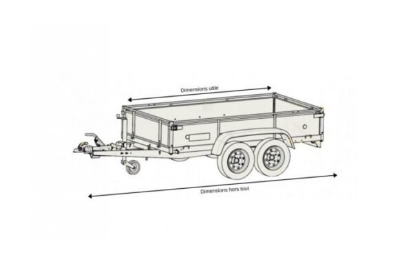 Remorque freinée Sorel R261F113NUE – 253×129 cm, PTAC 1300 kg